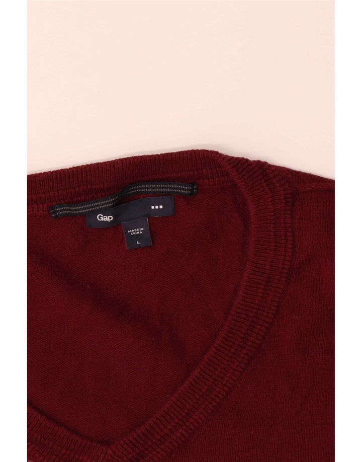 Gap Pull col V pour homme en coton marron Large