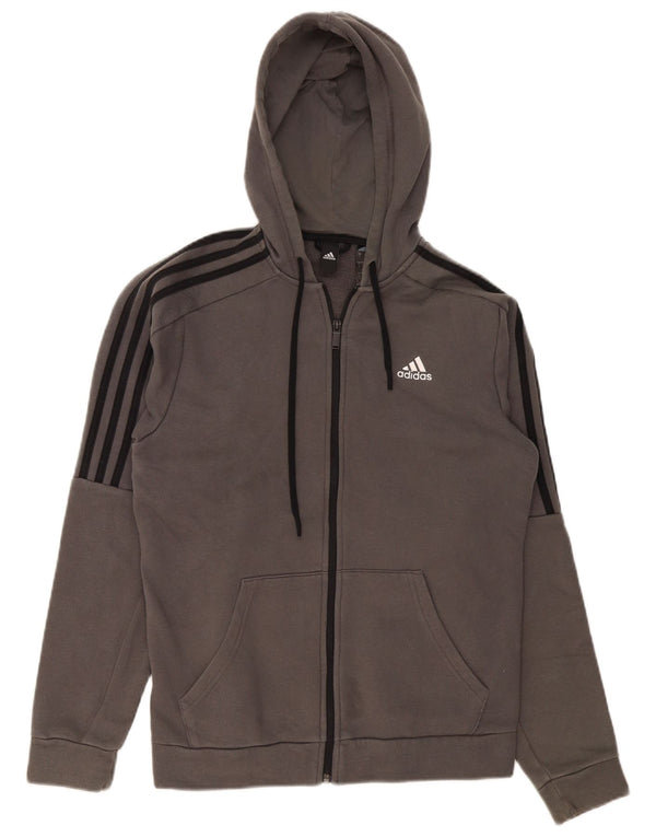 Adidas Pull à capuche zippé pour homme Petit coton gris