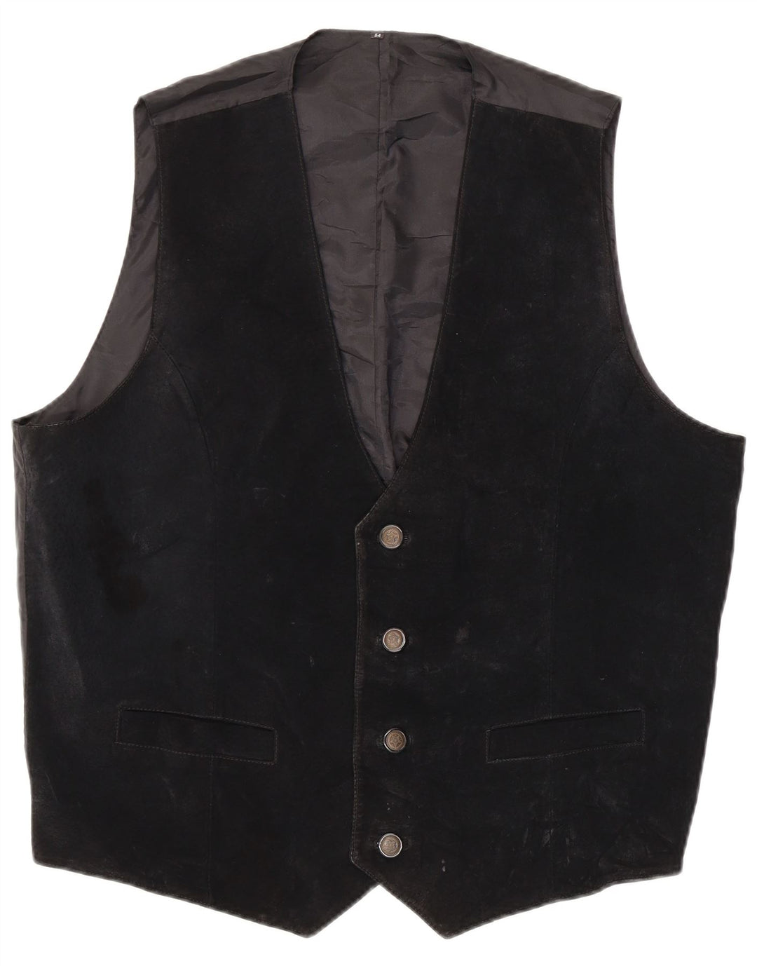 gilet en daim homme vintage IT 54 XL cuir noir