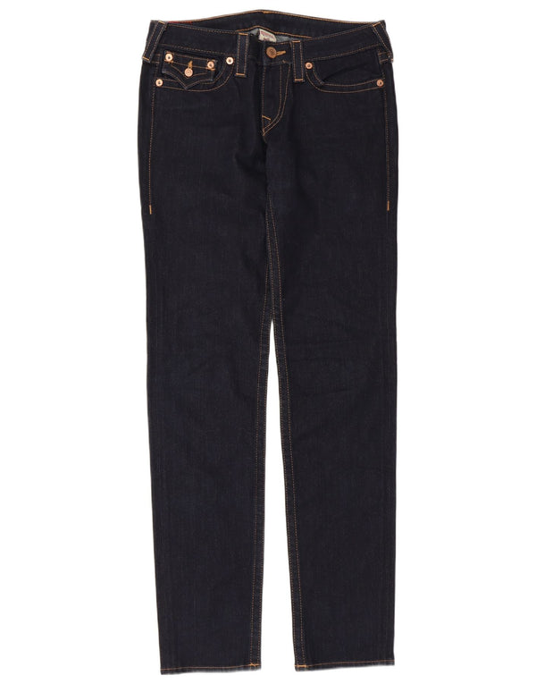 True Religion Jean Slim Femme W30 L34 Bleu Marine Coton