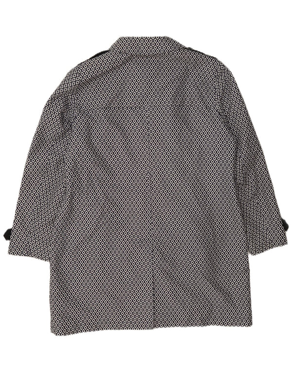 Marks & Spencer Manteau imperméable militaire pour femme UK 18 XL Bleu marine géométrique