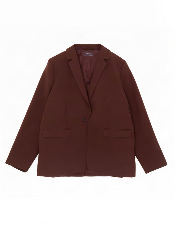 Marks & Spencer Veste Blazer 1 Bouton Femme UK 18 XL Marron Polyester