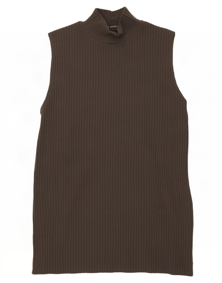 Zara Femme Débardeur UK 12 Marron Moyen Polyester