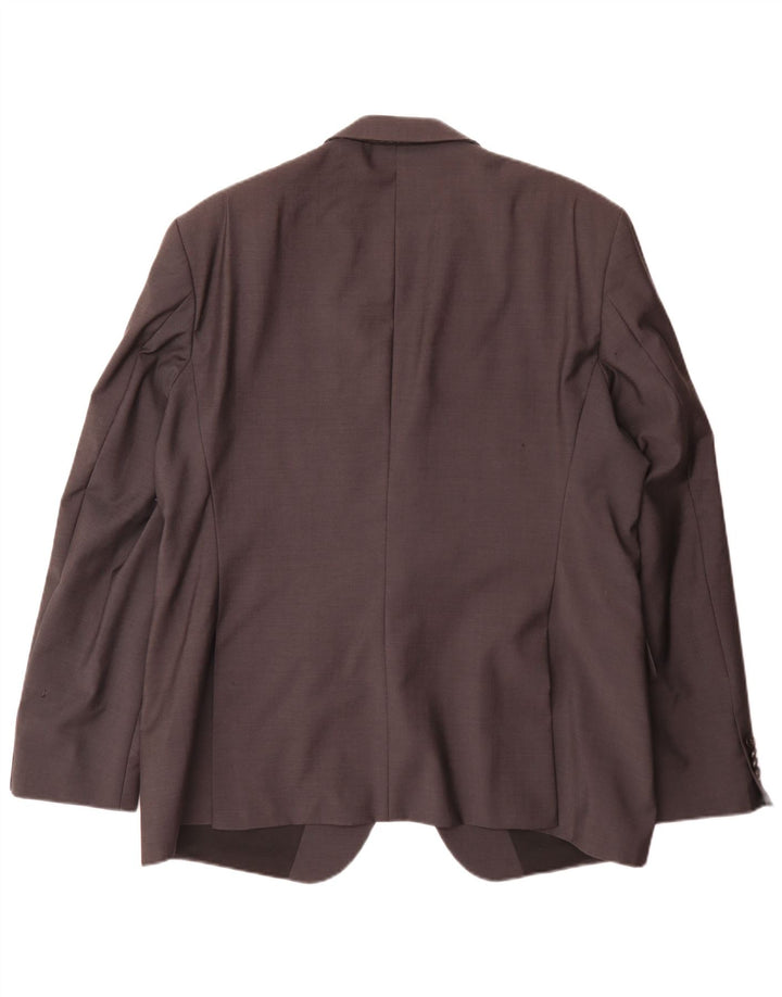 Hugo Boss Veste blazer à 2 boutons pour homme EU 58 4XL Gris laine vierge classique