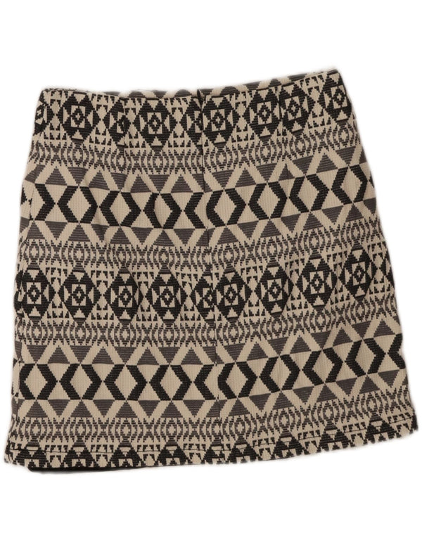Marks & Spencer Mini jupe femme UK 10 Small W28 gris géométrique coton