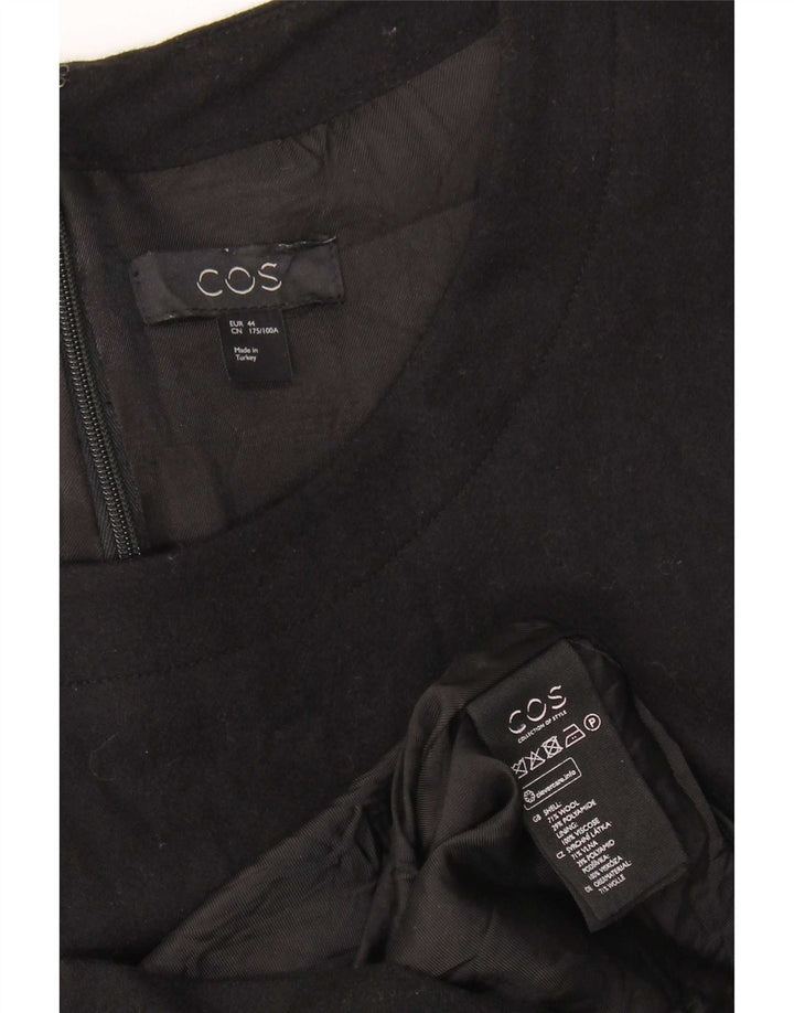 Cos Robe droite à manches longues pour femme EU 44 XL Laine noire