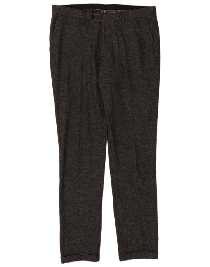 Zara Pantalon de costume slim pour homme EU 42 Large W32 L32 Gris Polyester