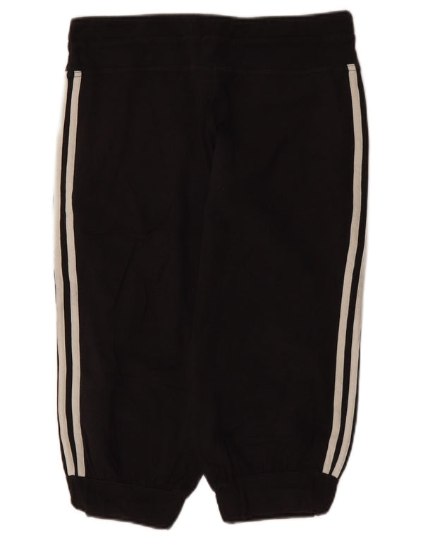 Adidas Femmes Capri Survêtement Pantalon Joggers UK 10 Petit Noir Coton