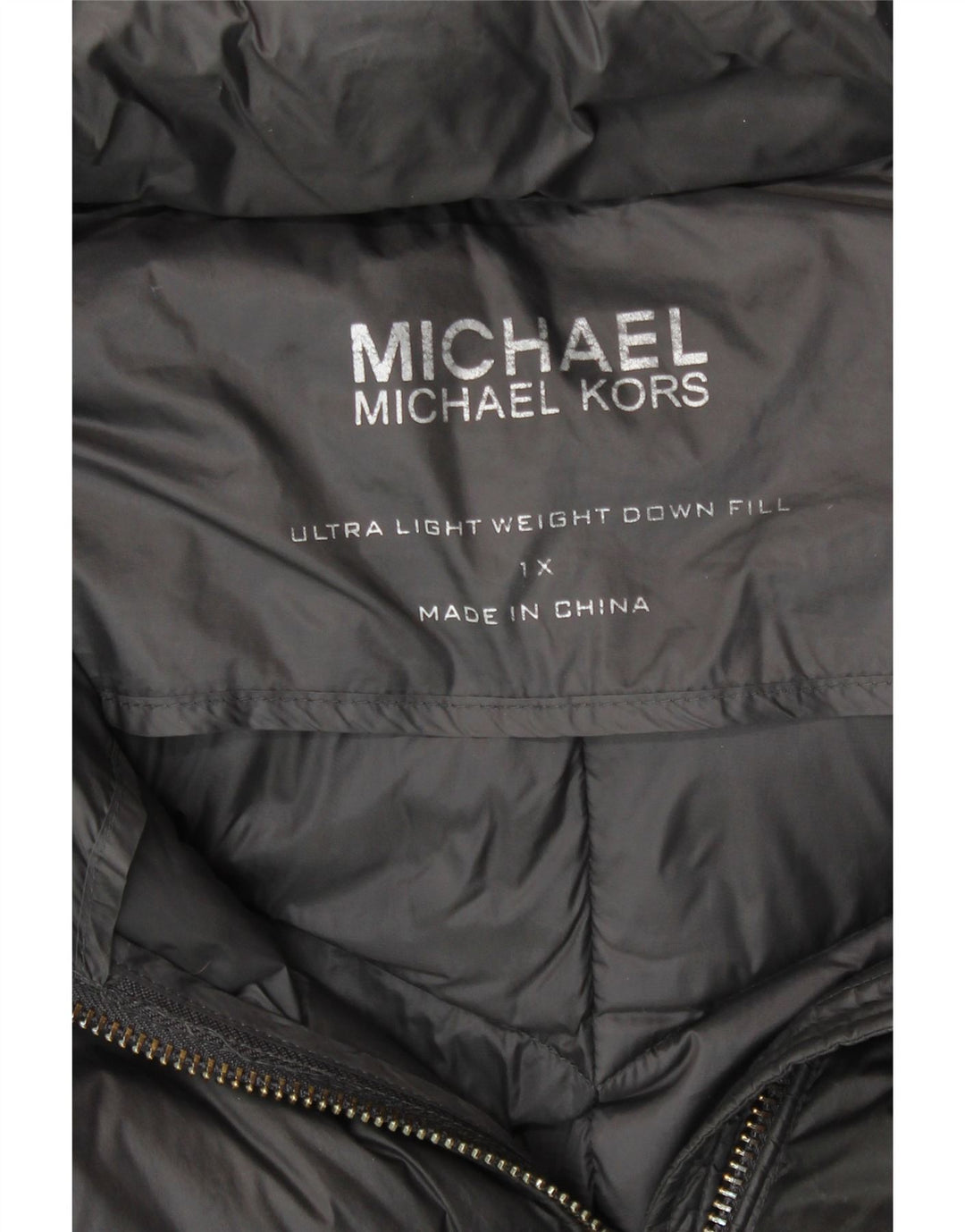 MICHAEL KORS Manteau rembourré à capuche pour femme UK 18 XL Nylon gris