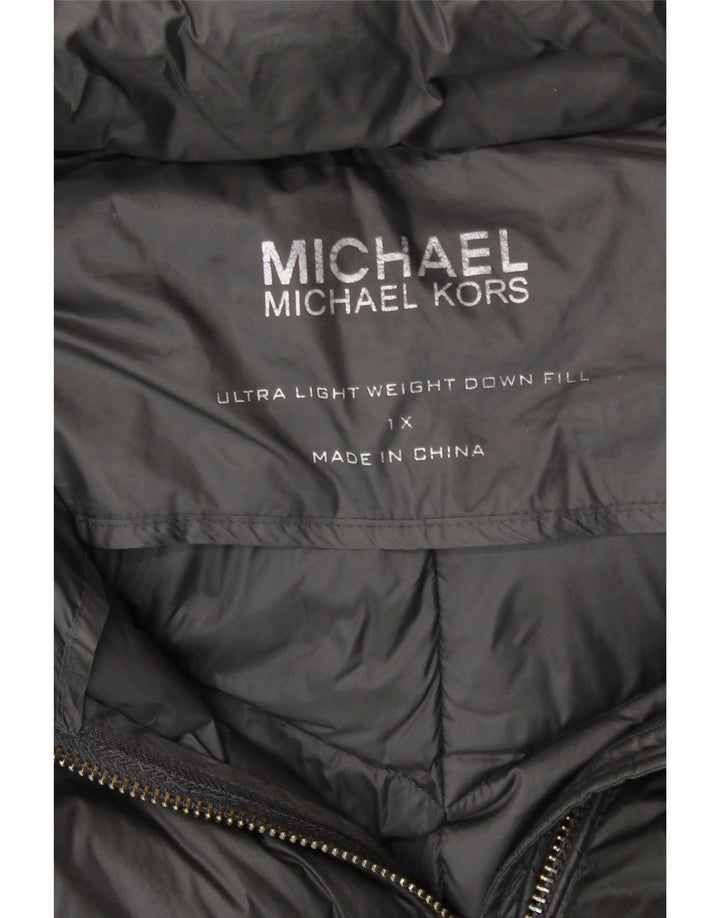 MICHAEL KORS Manteau rembourré à capuche pour femme UK 18 XL Nylon gris
