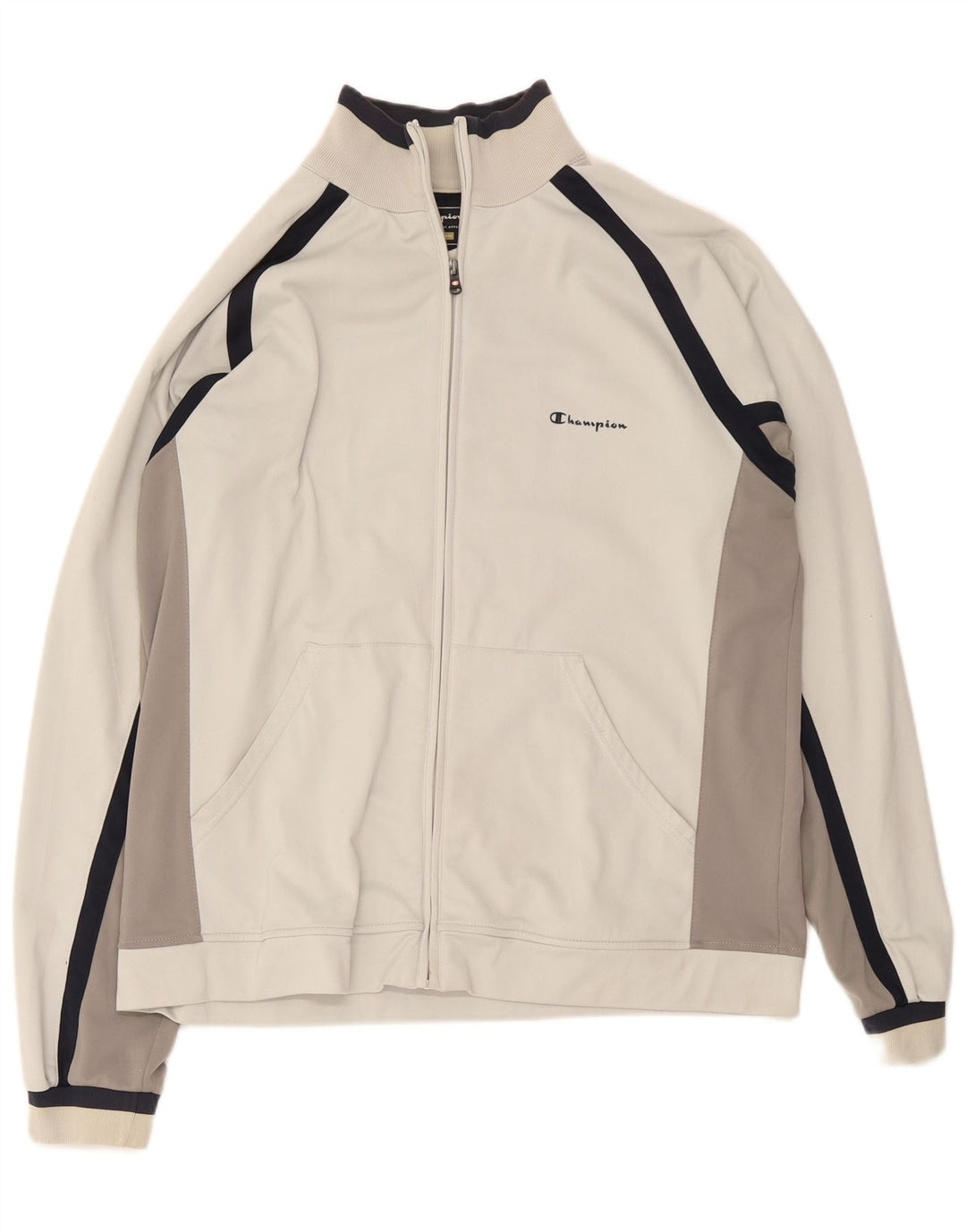 Champion Veste de survêtement pour homme XL Blanc Colorblock Polyester