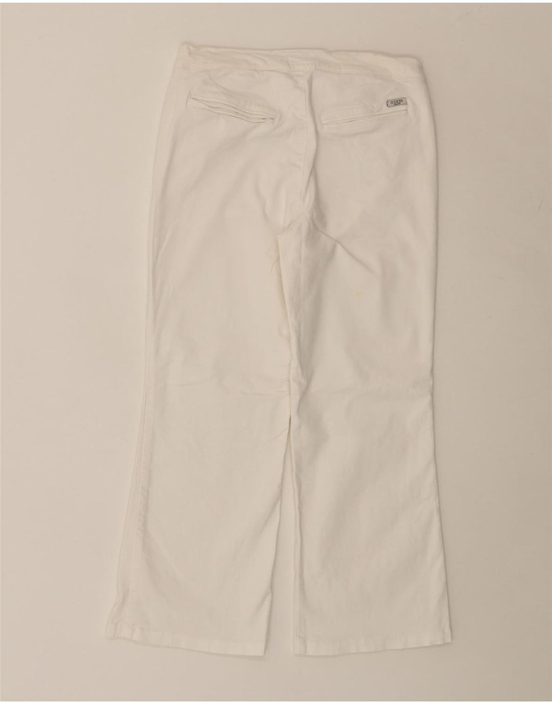 GUESS Pantalon court droit femme W29 L23 coton blanc cassé