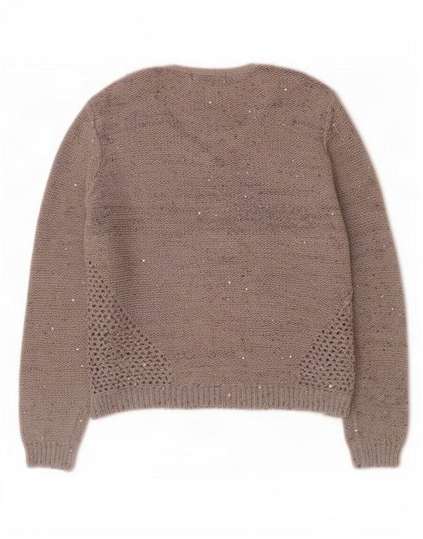 Marks & Spencer Womens V-Neck Jumper Sweater UK 18 XL Grey Flecked
