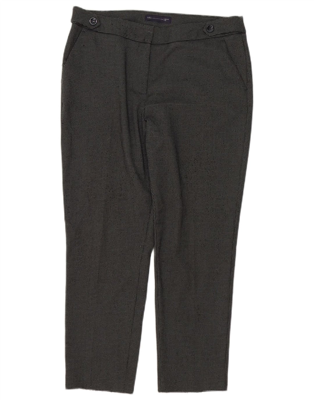 Marks & Spencer Pantalon de costume court pour femme UK 12 Medium W34 L26 Gris à carreaux