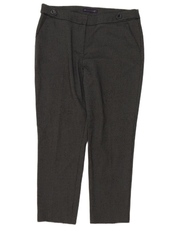 Marks & Spencer Pantalon de costume court pour femme UK 12 Medium W34 L26 Gris à carreaux
