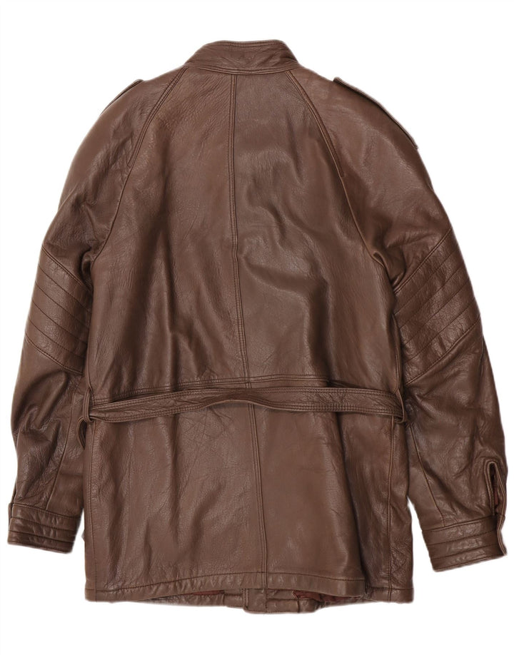veste en cuir homme vintage IT 50 Grand cuir marron