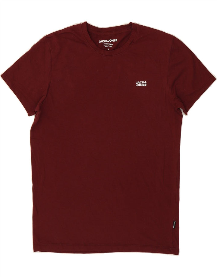 JACK & JONES Mens T-Shirt Top Medium Burgundy Cotton Vintage Jack & Jones and Second-Hand Jack & Jones from Messina Hembry 