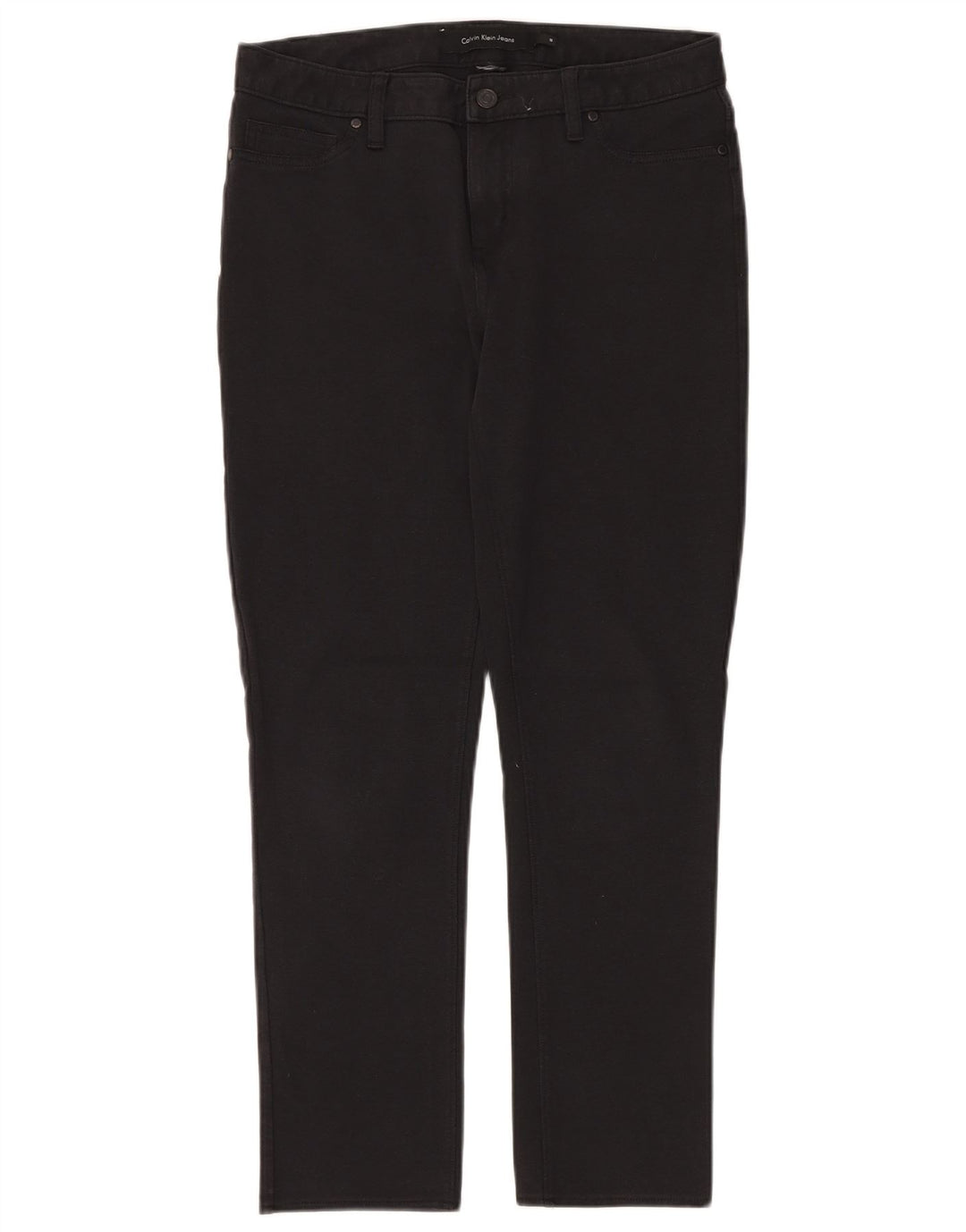 CALVIN KLEIN Pantalon décontracté droit pour femme US 10 Medium W30 L28 Noir