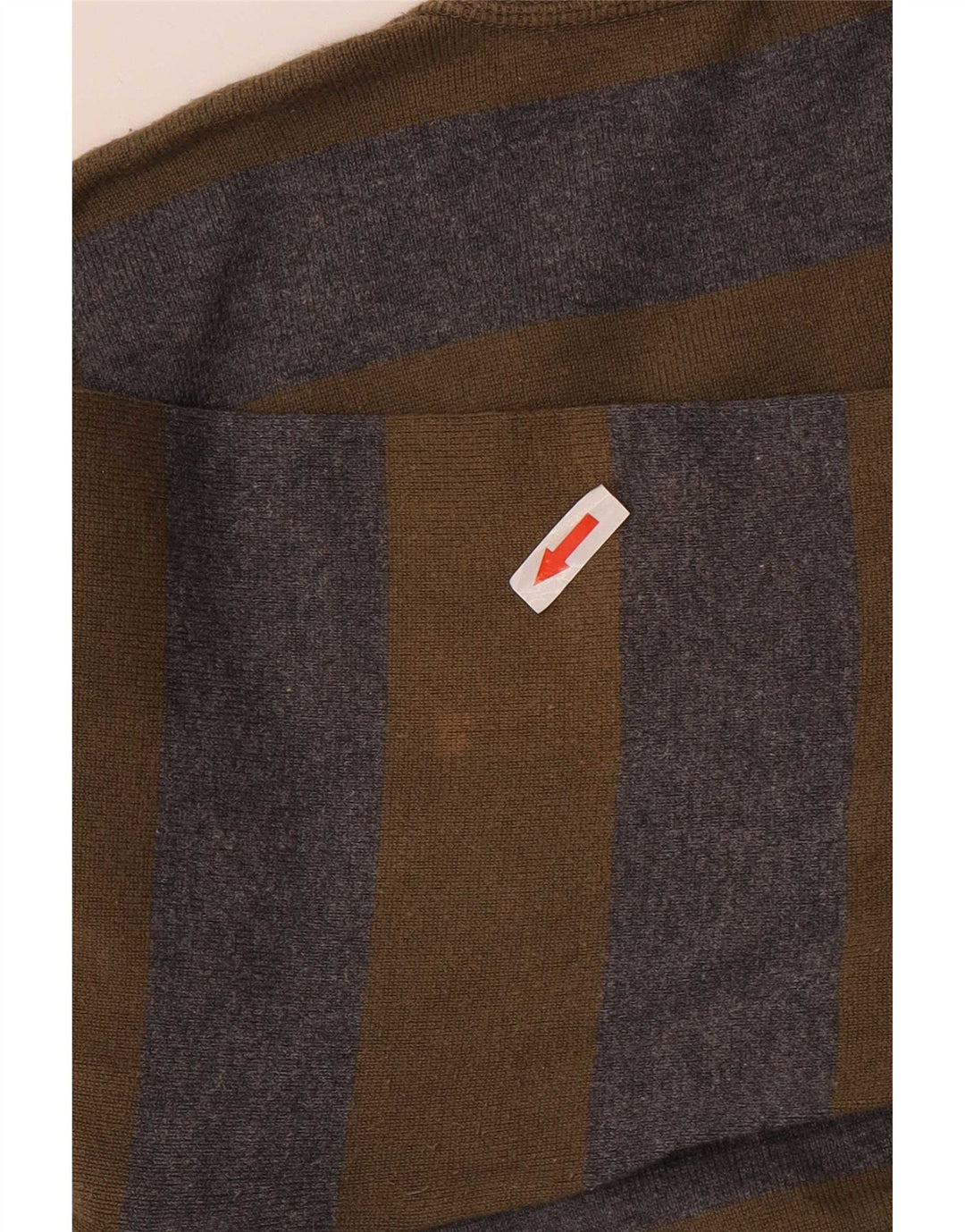 Zara Cardigan Homme Pull Large Kaki Rayé