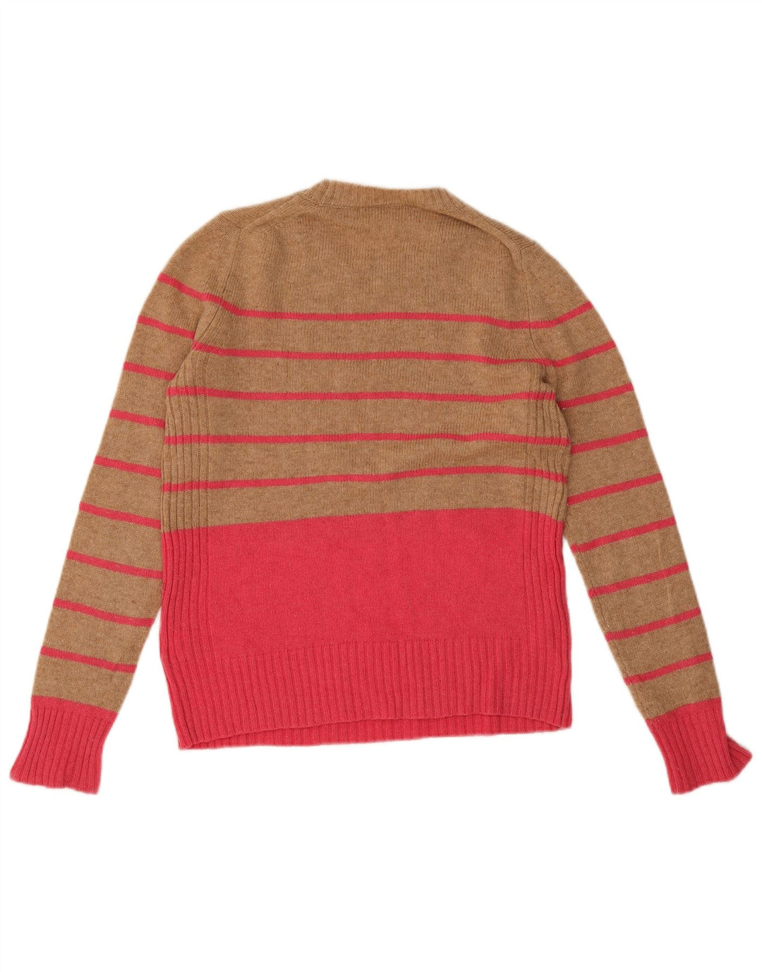 Marks & Spencer Pull ras du cou pour femme UK 8 Small Beige Rayé