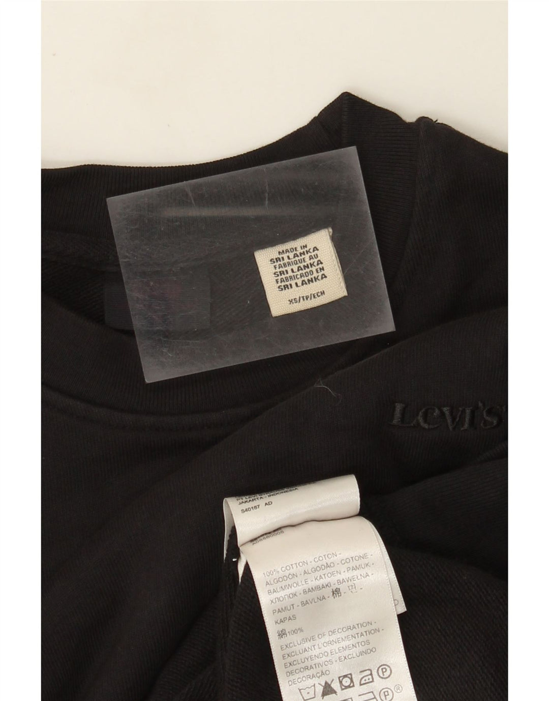 Levi's Sweat-Shirt Oversize Femme UK 6 XS Noir Coton