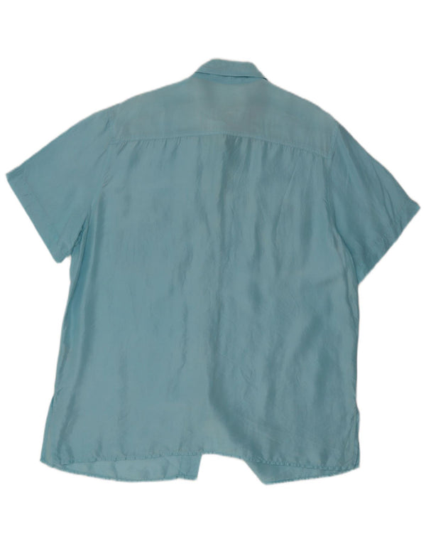 De Ville Chemise à manches courtes pour femme EU 44 XL Bleu Soie