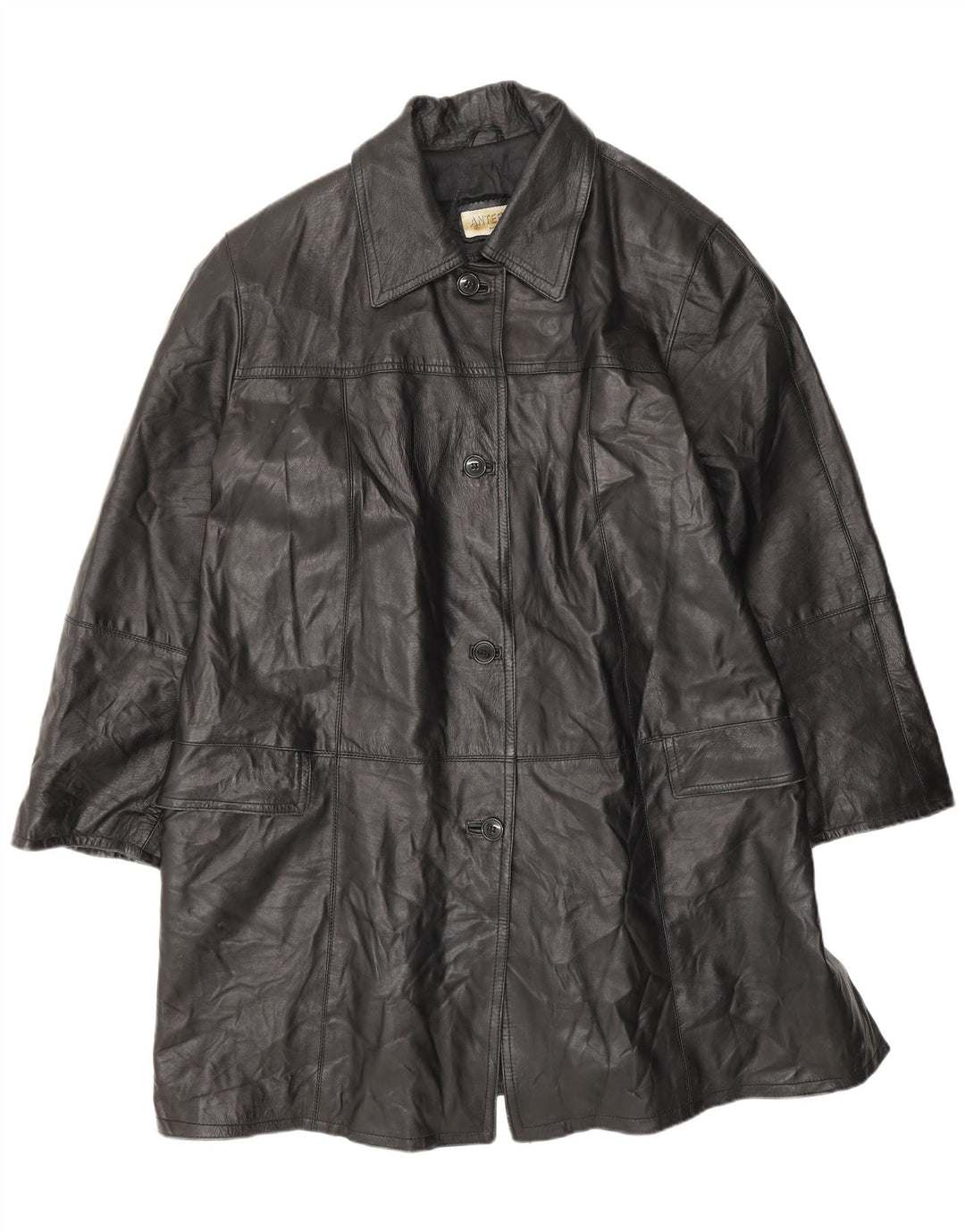 ANTEPRIMA Manteau en Cuir Oversize Femme IT 52 2XL Noir