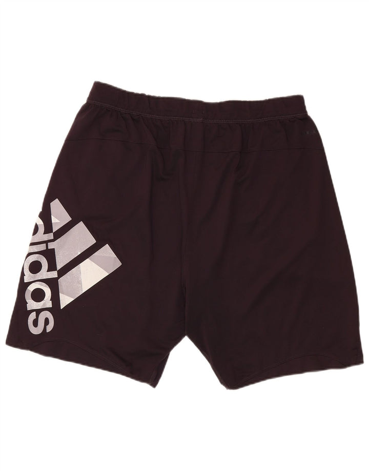 Adidas Short de sport graphique pour homme en polyester noir moyen