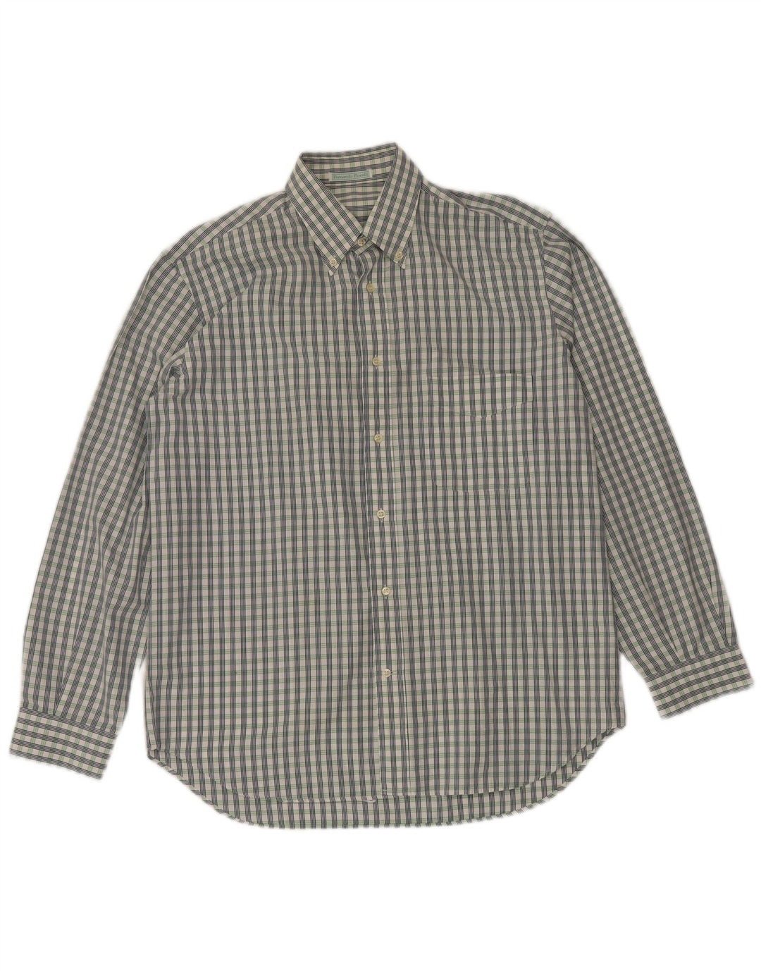 VINTAGE Mens Shirt Size 16 1/2 42 Large Green Check