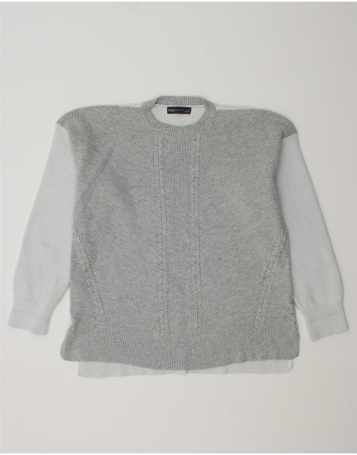 Marks & Spencer Pull à col rond pour femme UK 16 Large Gris