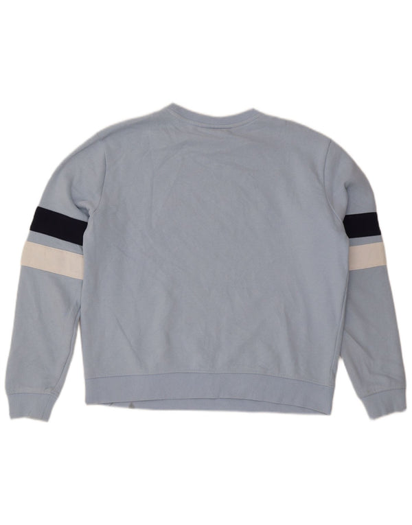 Fila Womens Graphic Sweatshirt Jumper UK 16 Large Bleu Colorblock Coton