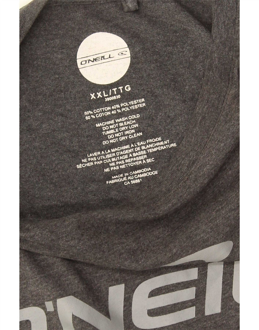 O'Neill T-Shirt graphique homme haut 2XL gris coton