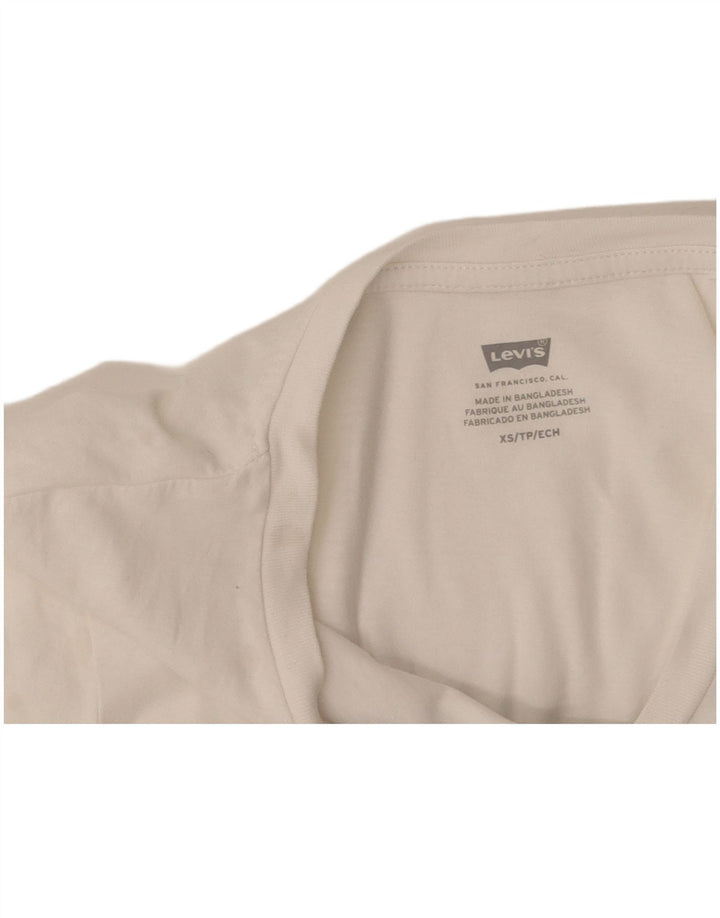 LEVI'S T-shirt graphique pour femme UK 6 XS Blanc