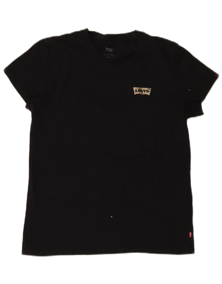 Levi's T-Shirt Femme UK 10 Petit Noir Coton