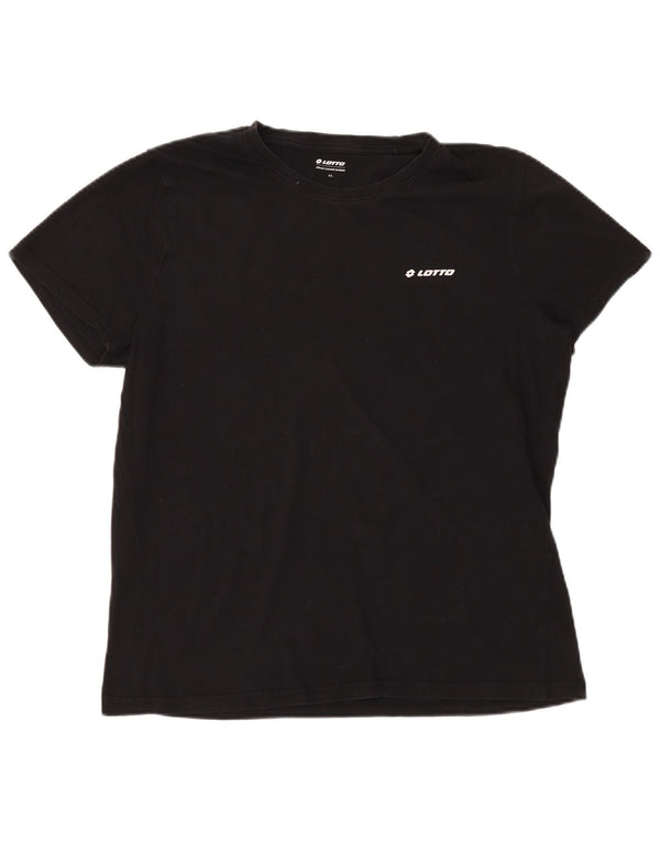 LOTTO T-Shirt Femme Top UK 16 Large Noir Coton