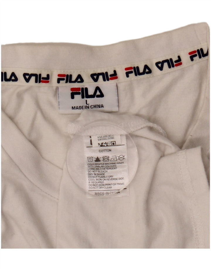 Fila T-shirt graphique pour hommes, grand, blanc, coton