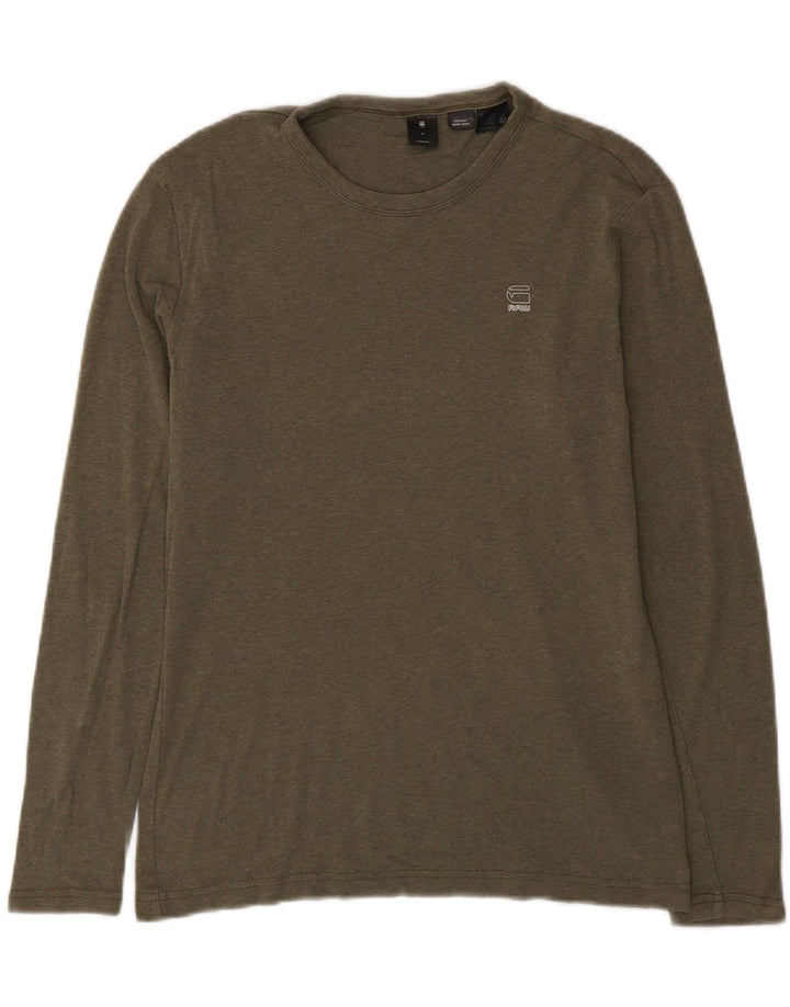 G-Star Homme Top Manches Longues Coton Kaki Moyen