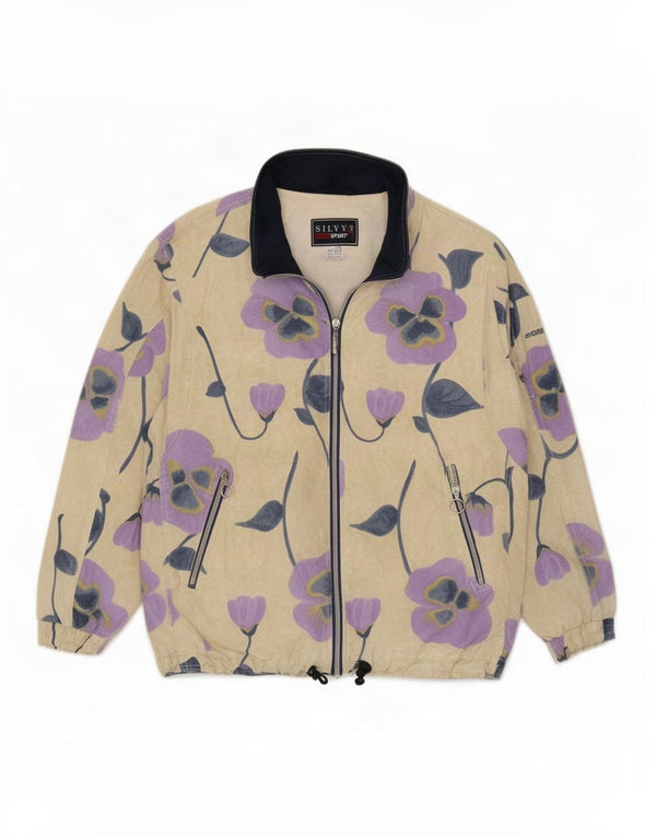 Silvy Veste de survêtement surdimensionnée pour femme IT 42 Beige moyen floral