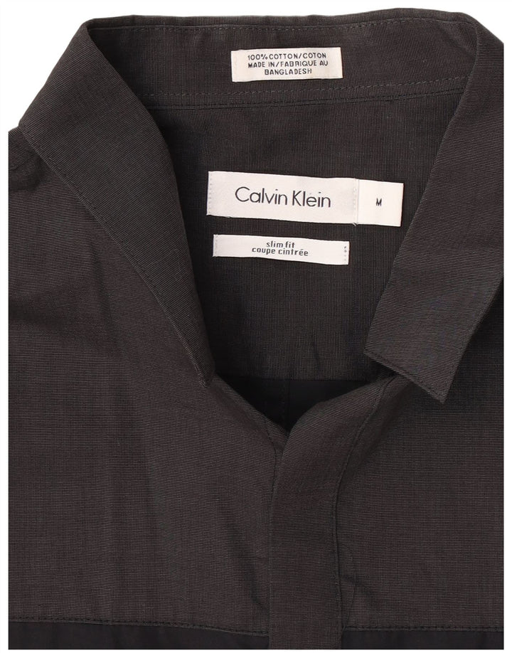 Calvin Klein Chemise Slim Fit Homme Noir Moyen Colorblock Coton