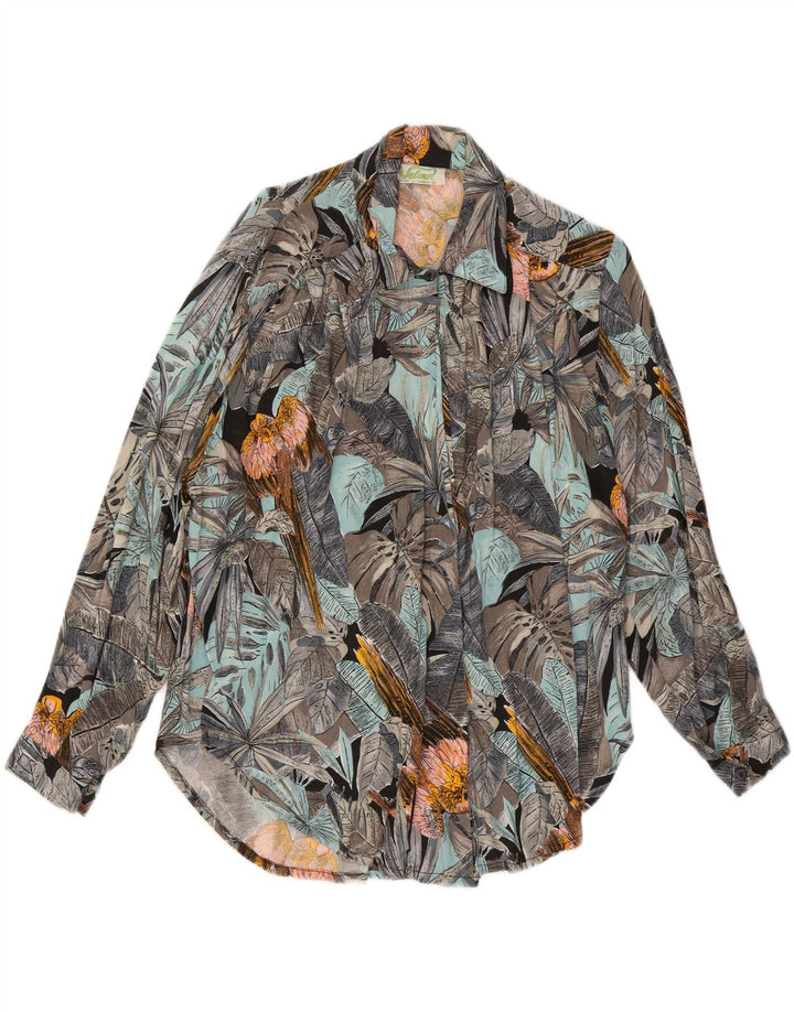 VELENO Chemisier Femme UK 20 2XL Viscose Florale Multicolore