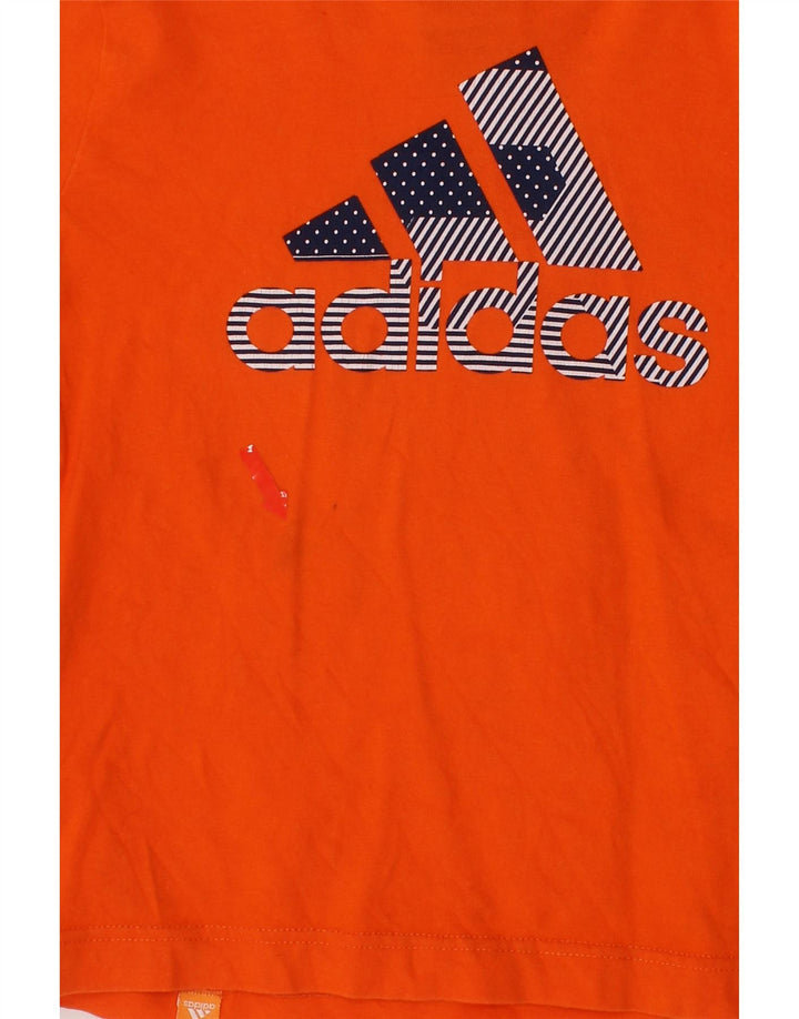 ADIDAS Boys Graphic T-Shirt Top 5-6 Years Orange Vintage Adidas and Second-Hand Adidas from Messina Hembry 