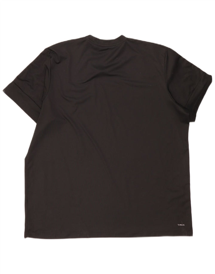 Adidas Hommes Climalite Graphic T-Shirt Top 2XL Noir Polyester