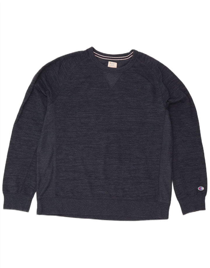 Champion Sweat-shirt pour homme en coton moucheté bleu marine 2XL