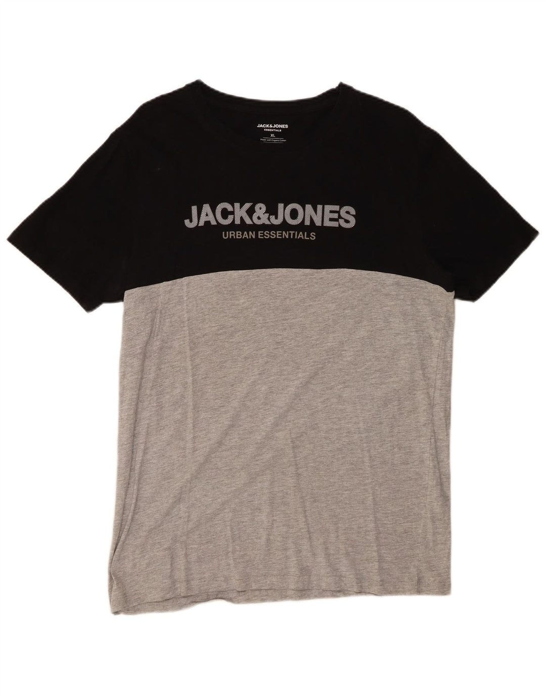 JACK & JONES T-Shirt Graphique Homme Noir XL Coton Colorblock