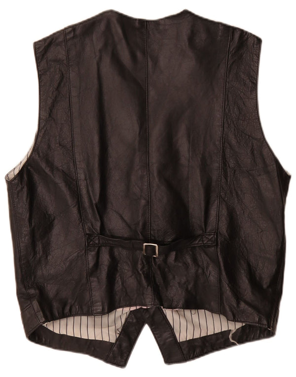 gilet en cuir homme vintage noir moyen