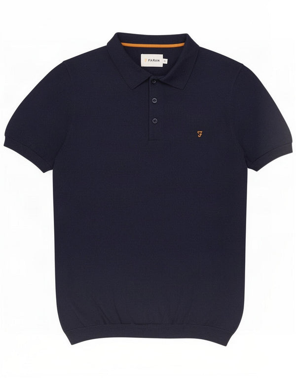 Farah Pull à manches courtes et col polo pour homme Bleu marine moyen en polyamide