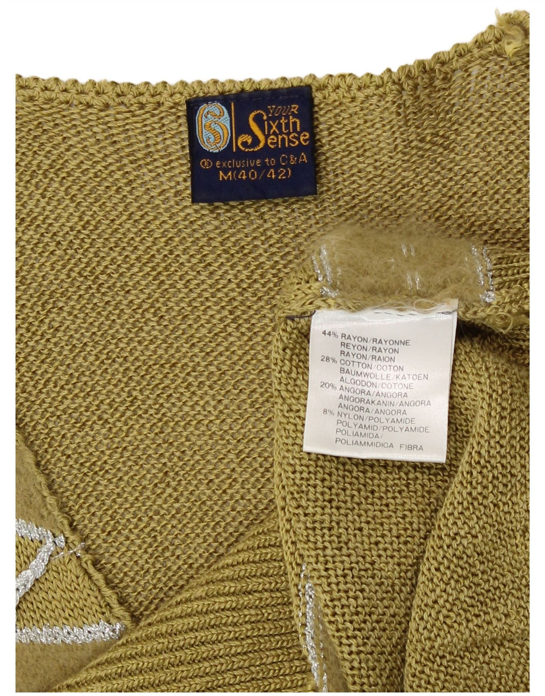 Your Sixth Sense Pull col V pour femme EU 40/42 Kaki moyen