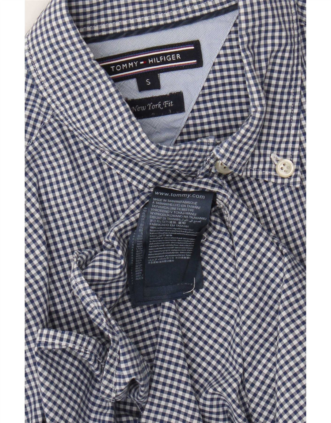 Tommy Hilfiger Chemise Homme Petit Bleu Marine Vichy Coton