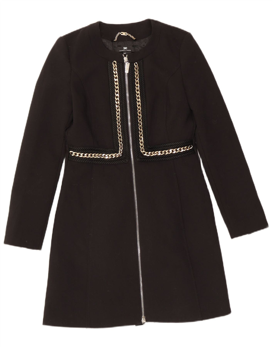 Elisabetta Franchi Pardessus Femme IT 40 Petit Noir Polyester