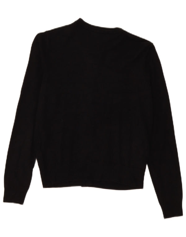 Marks & Spencer Pull Cardigan Femme UK 10 Petit Viscose Noir